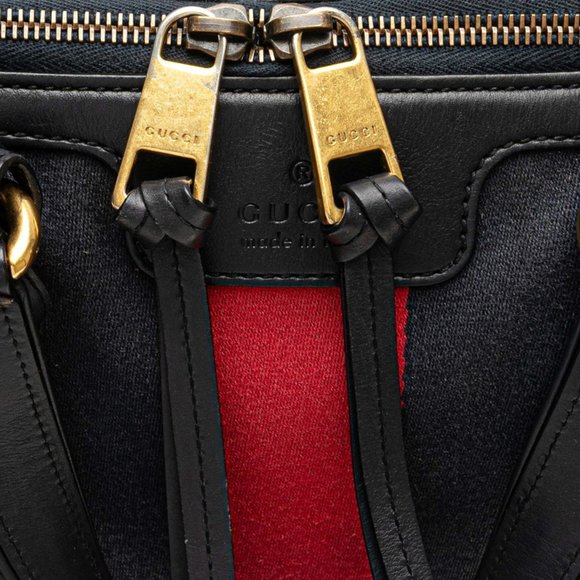 GUCCI Blue Leather Bamboo Shoulder Bag - Picture 7 of 10